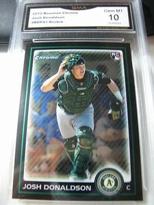JOSH DONALDSON A'S BLUE JAYS 2010 BOWMAN CHROME ROOKIE RC # BDP43 GRADO 10 - Foto 1 di 1