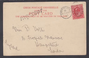 Great Britain Sc 128 on 1903 undivided back PAQUEBOT PPC, Queen of Spain's Chair - Picture 1 of 2