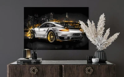 Car GT2 RS Leinwand Bild Motivation Luxusauto Kunst Auto Wagen Abstrakt - Bild 1 von 4