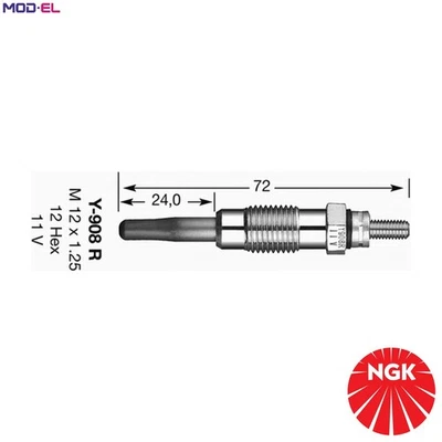 4x GLOW PLUG 93337 FOR FORD RANGER/SUV TRANSIT/Platform/Chassis/Van/Bus/V363 - Image 1 of 4