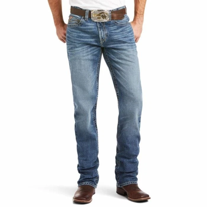 Ariat Men's Lorenzo Relaxed Boot Cut Jeans M2 Size W34 L34 Blue Denim Samwell - image 1 of 4