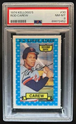 1974 Kellogg's s 3-D Super Stars Rod Carew #30 Twins PSA 8 - Imagem 1 de 2