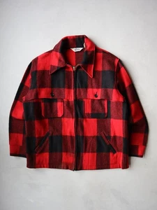 Vintage 70s Woolrich Jacket Size XL Cruiser Wool Blend Buffalo Plaid Made in USA - Picture 1 of 6