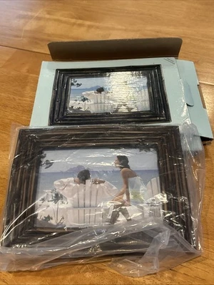 NEW Hallmark Bamboo 4x6 Picture Frame  Brown Easel Glass Front  Box - Image 1 of 4