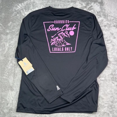 Chubbies Shirt Mens Medium Black Pinky Promise Sun Crew Swimming Long Sleeve NWT - Image 1 of 4