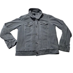 FOX ladies short knit lined gray Shacket size Large Button Down - Picture 1 of 9