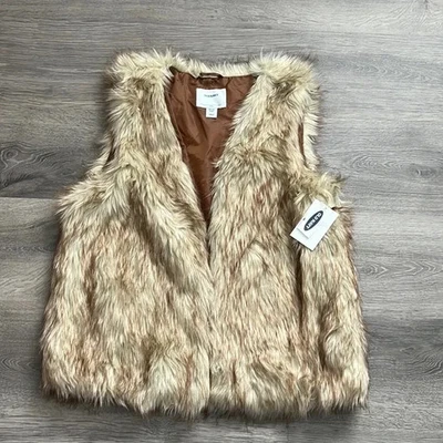Old Navy Girls XXL (16) Plus Faux Fur Open Vest Winter Fall Warm - Image 1 of 4