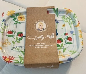 Dolly Parton Lebensmittel Aufbewahrung Behälter mit Deckel 10er Set SCHMETTERLING ERDBEERE Neu - Bild 1 von 3