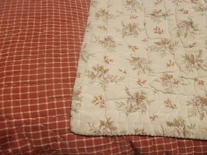 Vtg Ralph Lauren Berry Quilt King Size Reversible Plaid French Country Heavy - Picture 1 of 7