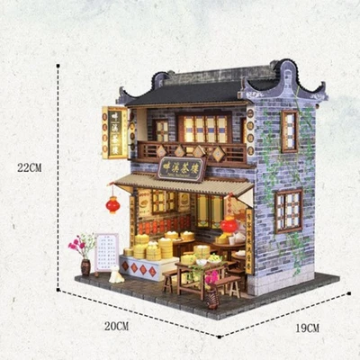 Casa delle bambole in miniatura fatta a mano in scala 1:24 con mobili a LED come - Immagine 1 di 4
