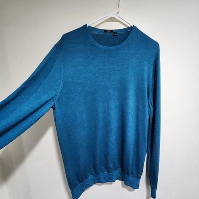 Boss Hugo Boss Teal Wool Silk Lightweight Knit Pullover Sweater Size XL - Image 1 of 4