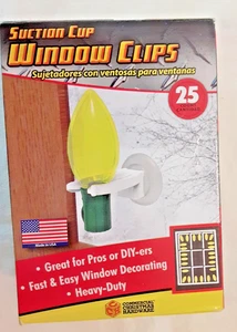 Suction Cup Window Clips - 25 Count Commercial Grade Christmas Hardware NEW (H) - Picture 1 of 3