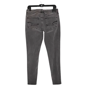American Eagle High Rise Jegging Denim Jeans Womens 8 Super Stretch Skinny Gray - Picture 1 of 8