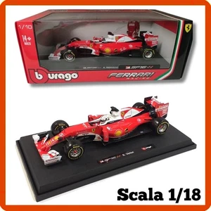 Modellino auto statico scala 1/18 diecast FERRARI SF16-H VETTEL Bburago Burago - Foto 1 di 6