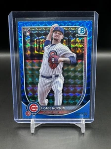 Cade Horton 2025 Bowman cromo azul refractor geométrico color coincidencia Cubs RC/150 - Imagen 1 de 2