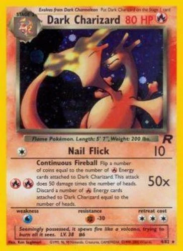 Moderately Played Dark Charizard -  4/82 - Holo Rare - Unlimited Edition Pokemon - Image 1 of 1