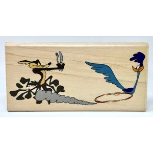 1992 Looney Tunes Rubber Stamp Supper Time Road Runner & Wiley Coyote Vintage - Picture 1 of 5