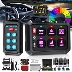 RGB 6 Gang Switch Panel with Wireless Remote Control Circuit Relay System 12/24V - Picture 1 of 22