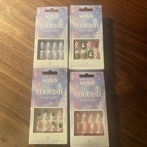 Kiss Nails verschiedene kurze Nägel mit Weihnachtsmotiven Konvolut 4 Stück - Bild 1 von 5