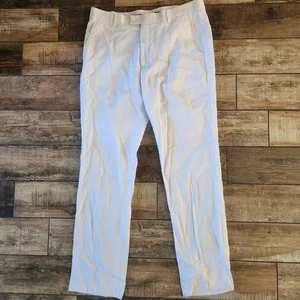 Stacy Adams Men's Dress Pants White Linen Size 38W x 34 New Without Tags - Picture 1 of 10