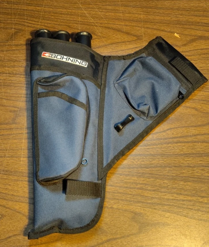 BOHNING Tiro con Arco Azul 3 Tubos Objetivo Cinturón Cadera Bolsa Aljaba Foto 1 de 4