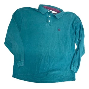 Bugle Boy Langarm Poloshirt Vintage einfarbig grün Gr. L Bugle Boy Vintage - Bild 1 von 6