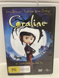 RARE Coraline DVD 2009 Region 4 Dakota Fanning Ian McShane Fantasy Animation PAL - Picture 1 of 3