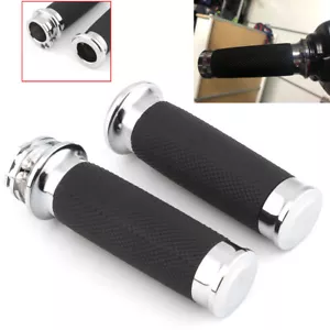 2× Motorcycle Handlebar Hand Grips Custom For Harley Road King Softail Sportster - Picture 1 of 10