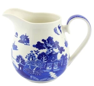 Blue & White Willow Pattern Large Jug-16cm x 12cm x 12cm-740ml Capacity-Leonardo - Picture 1 of 15