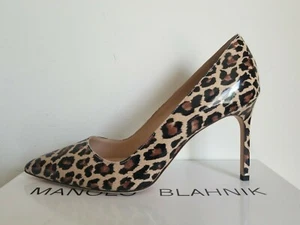MANOLO BLAHNIK BB KLASSISCHER PATENT LEOPARDENDRUCK PUMPS EU 37,5 I LOVE SCHUHE 90 MM - Bild 1 von 6
