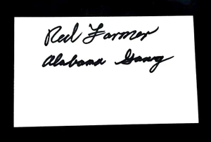 RED FARMER added "ALABAMA GANG" NASCAR HOF SIGNED AUTOGRAPHED INDEX CARD 3X5 - Picture 1 of 1