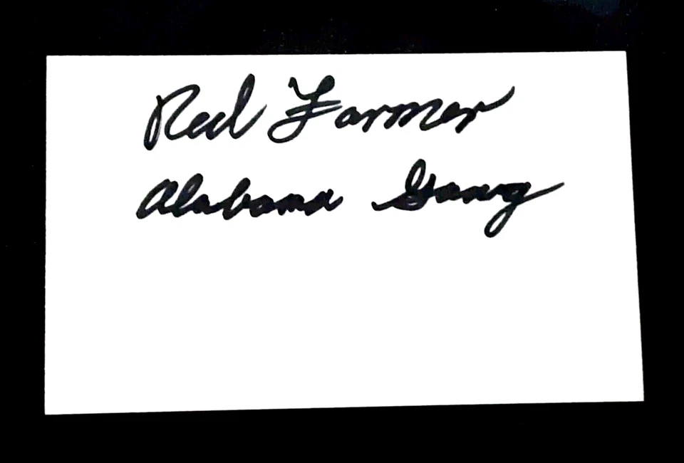 RED FARMER added "ALABAMA GANG" NASCAR HOF SIGNED AUTOGRAPHED INDEX CARD 3X5 - Image 1 of 1
