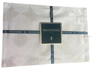 Waterford Placemats Luxury Starling Silver White Gold Set Of 4 Holiday 13x19 - Picture 1 of 6