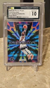 2023-24 Panini Prizm Kaleidoscopic Blue Wave Anthony Edwards #14 CGC Gem Mint 10 - Picture 1 of 2