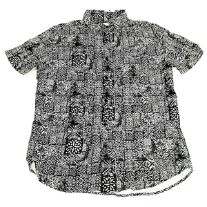 Mens Cotton On Button Up Shirt Size S Paisley Grid S/S Slight Stretch *BNWT* - Picture 1 of 5