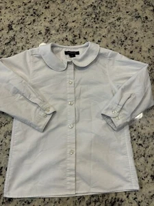 Lands’ End White Long Sleeve Uniform Shirt Peter Pants Collar Size 6 - Picture 1 of 3