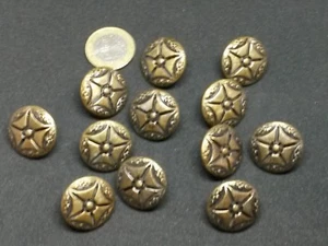 bm14/ 12 anciens boutons métal cuivre XIXè dia22 12 Old metal copper buttons XIX - Imagen 1 de 7