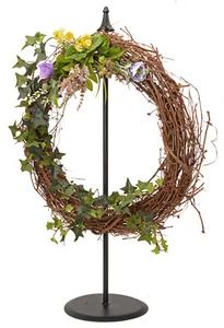 WREATH HOOK STAND 30" Free Standing Wrought Iron Holder Classic Final Amish USA - Picture 1 of 3