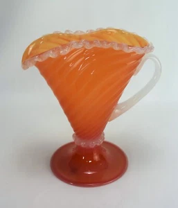 Archimede Seguso Vase Pitcher Vintage Murano Glass Orange - Picture 1 of 12