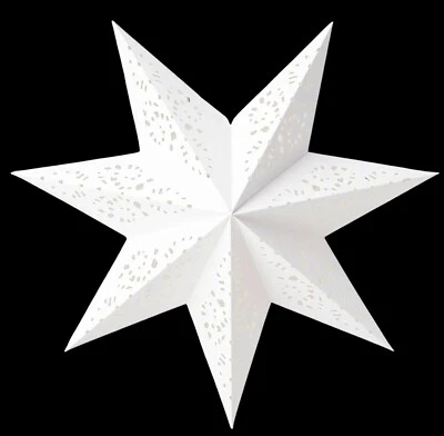 Ikea Strala Star White Paper Lace Perforated Pendant Light Table Shade 19" New - Image 1 of 4
