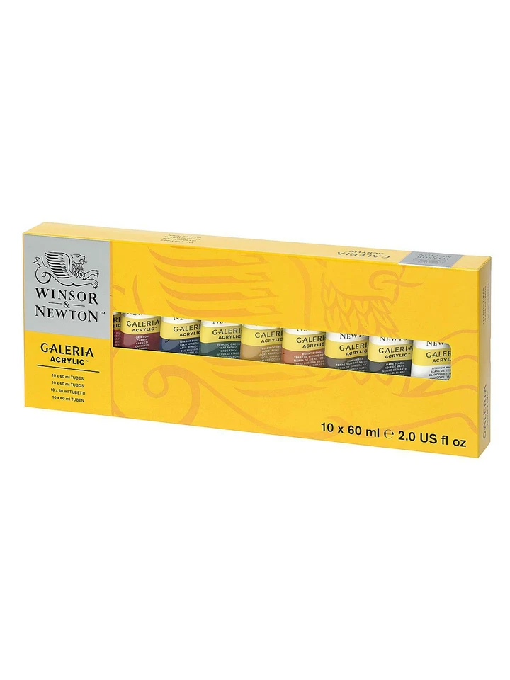 Winsor & Newton Galeria Acrylic Paint Colour Tube Set 10 X 60ml 2190517