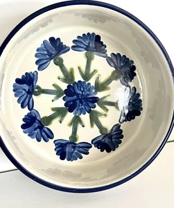 Vintage Louisville Stoneware Bachelor Button 9” Soufflé Baking Dish Serving Bowl - Picture 1 of 5