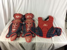 Red Mizuno Samurai Catchers Shin & Chest Protector, 15.5"