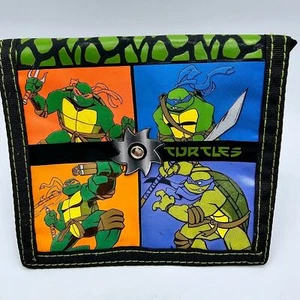 TMNT Wallet 2005 Boys Bi Fold Back to School Supplies Turtles Leonardo ID Kids - Picture 1 of 7