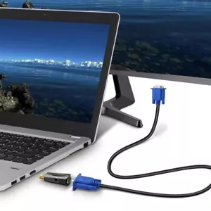 HDMI-compatible to VGA Cable Converter Male To Female Converter Adapter 3.5 mm - Picture 1 of 5