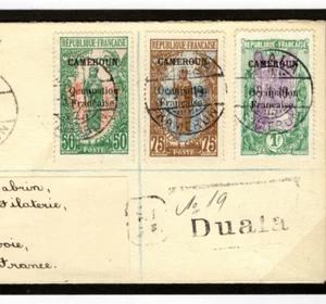 France Colonies CAMEROUN *Occupation Francaise* Overprint (WW1) Cover 1919 MC93a - Picture 1 of 9