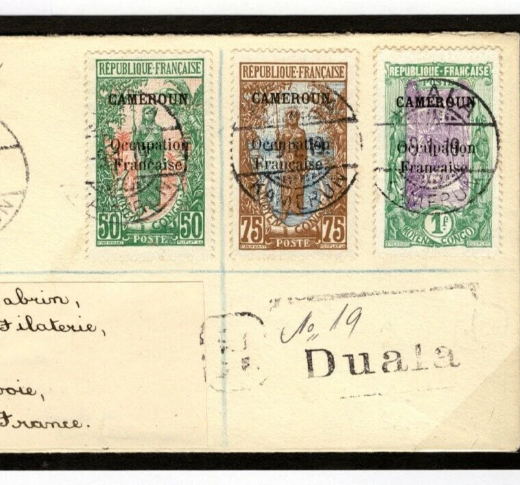 France Colonies CAMEROUN *Occupation Francaise* Overprint (WW1) Cover 1919 MC93a - Image 1 of 4