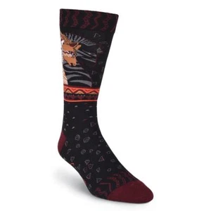K. Bell Laurel Burch Men Crew Socks 10-13 Shoe 6.5-12 STALLIONS Horse Black gift - Picture 1 of 6