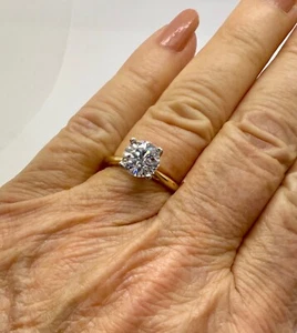 1.61 Ct GIA Diamond Solitaire Engagement Ring 14k Yellow Gold VS2 - Sz. 6 - Picture 1 of 8