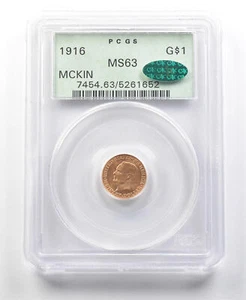 1916 $1 McKinley Gold Dollar MS63 PCGS OGH CAC *0108 - Picture 1 of 3
